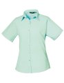 Dames blouse korte mouw Premier PR302 AQUA BLUE